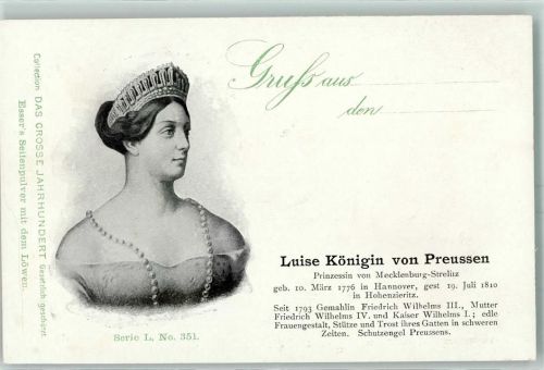 Das große Jahrhundert Serie L Nr. 351 Werbung Essers Seifenpulver Luise Königin von Preussen
