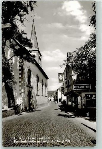 Gemünd Bahnhofstraße mit Ev. Kirche