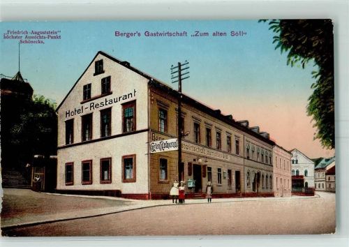 Schöneck Bergers Gasthaus Zum alten Söll Friedrich-Auguststein