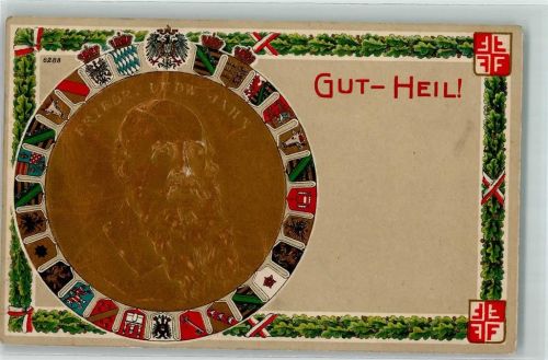 Verlag Bruno Bürger u. Ottillie 8288 Wappen Gut Heil AK Turnvater Jahn Lithographie / Prägedruck
