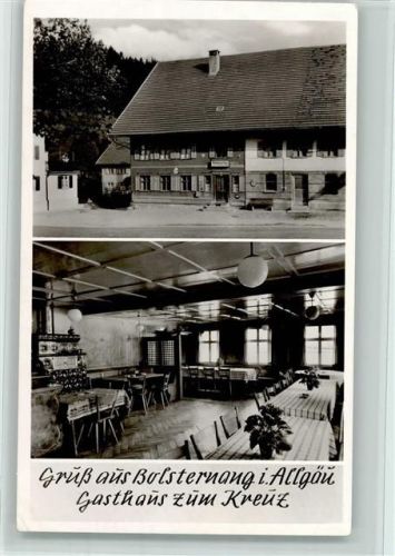 Bolsternang 1966 Gasthaus zum Kreuz mit Innenansicht , gute Erhaltung AK
