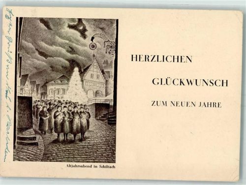 Schiltach Altjahrabend Glückwunsch Neujahr sign Eduard Trautwein