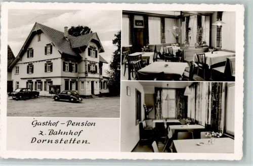 Dornstetten 1959 Gasthof zum Bahnhof mit Innenansichten , VW Käfer