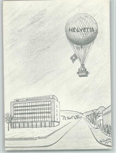 Wettingen Ballonpostkarte Ballontag 1959 - 1. Ballonaufstieg