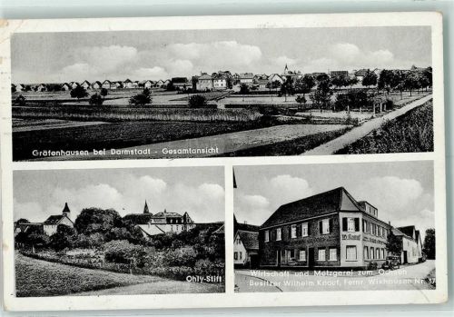 64331 W6108 Gräfenhausen , Hess Gebrauchsspuren Ohly-Stift Wirtschaft Metzgerei zum Ochsen