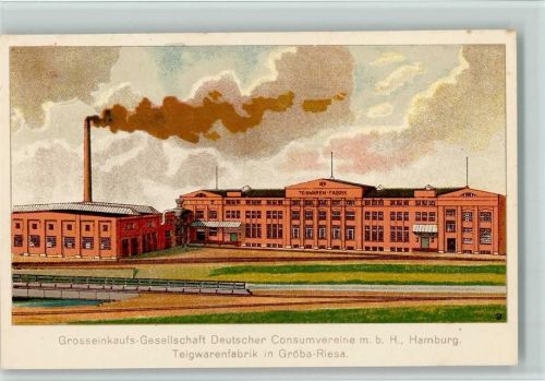 Teigwarenfabrik - qualmender Schornstein, Grosseinkaufs-Gesellschaft Deutscher Consumvereine, gute Erhaltung AK