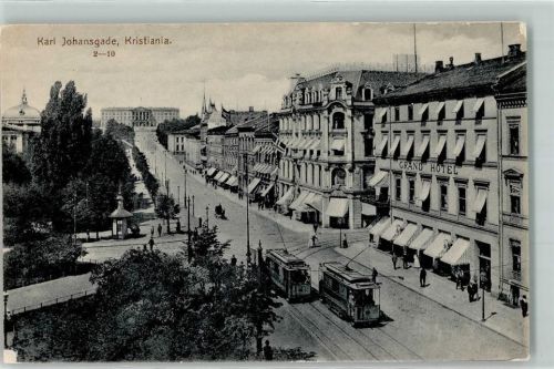 Oslo Karl Johansgade Grand Hotel Straßenbahn