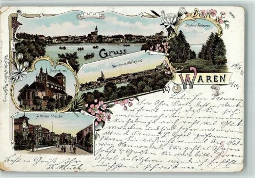 Waren Gruss aus - Litho, AK