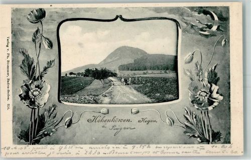 Engen 1905 Hohenhöwen Hohenhewen Hegau Passepartout Mohn Mond