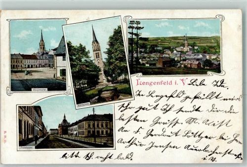 08485 O9802 Lengenfeld , Vogtl 1905 - Hauptmarkt Kirchplatz Poststraße