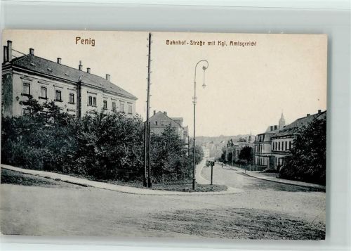 Penig Bahnhofstraße mit Kgl Amtsgericht
