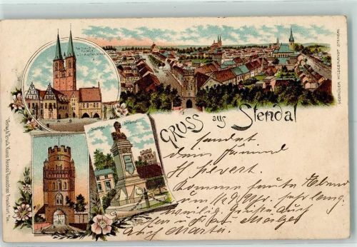 Stendal 1905 Rathaus Roland St. Marienkirche Unginger Tor Nachtigal-Denkmal