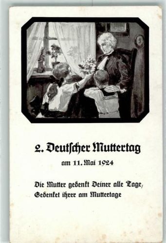 2. Deutscher Muttertag 1924 AK Muttertag Künstlerkarte