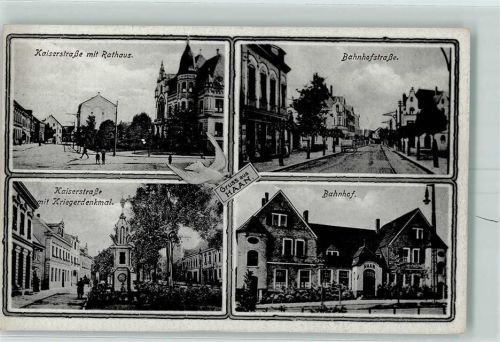 Haan Kaiserstraße mit Rathaus Bahnhofstraße Kriegerdenkmal Bahnhof