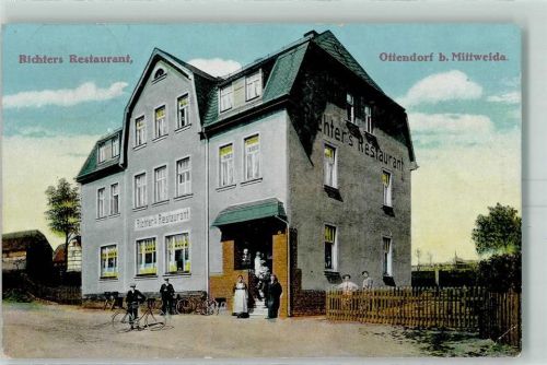 Ottendorf 1915 Richters Restaurant Gasthaus Fahrrad