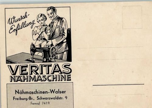 Freiburg Werbung - Veritas Nähmaschine AK