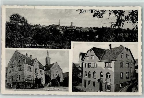74867 W6951 Neunkirchen b Mosbach, Baden - Rathaus GAsthaus Pension Zum Adler Bes Georg Stähle