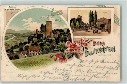 Blankenstein 1899 Burg Blankenstein Lithographie