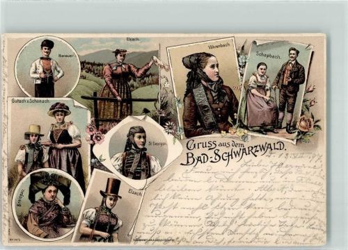 Vöhrenbach 1897 Schwarzwälder Trachten Rosenzweig
