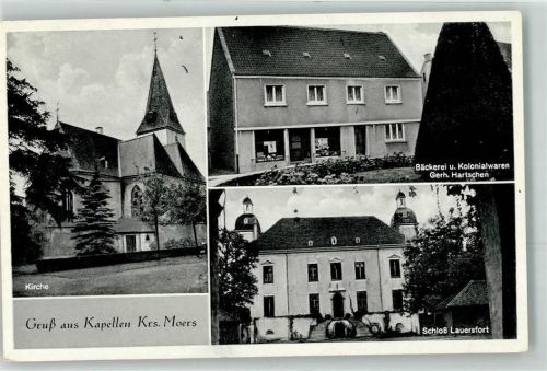 Kapellen Kirche Bäckerei Kolonialwaren Gerh. Hartschen Schloss Lauersfort