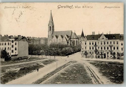 Wien 1915 Alseggerstrasse Kirche z.h.Leopold Gersthof