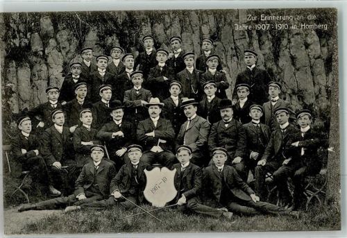 34576 W3588 Homberg , Efze 1909 - Studentika Gruppenfoto Jahre 1907 - 1910