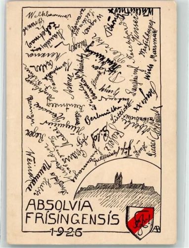 Freising 1926 Absolvia Frisingensis Ort lt. Recherche