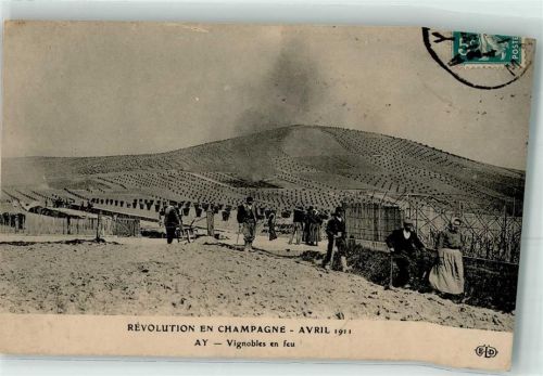 Ay 1911 Revolution en Champagne Weinberg in Flammen