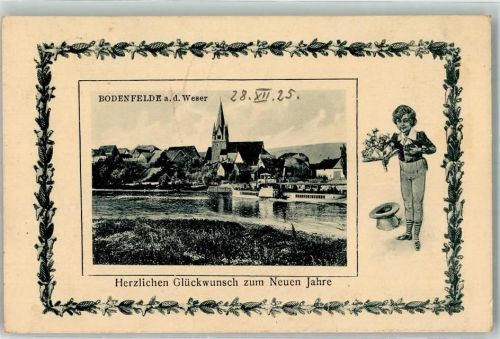 Bodenfelde Weser Weserdampfer Junger Kavalier Neujahreskarte