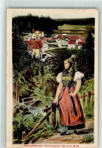 Villingen 1905 Schwarzwälderin Tracht Bahnpost Freiburg-Donaueschingen Zg. 1511 Ort lt. Stempel