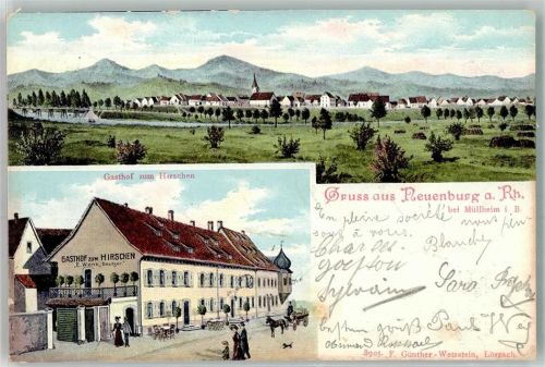 Neuenburg 1905 Gasthaus zum Hirschen