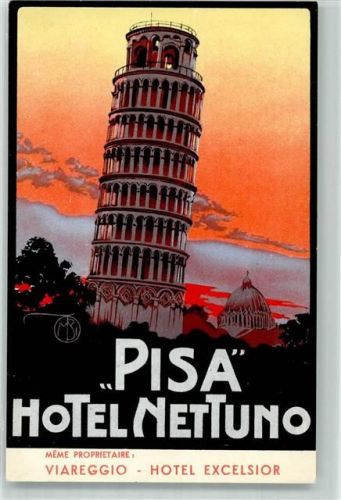 Pisa Schiefer Turm Werbung Nettuno Hotel