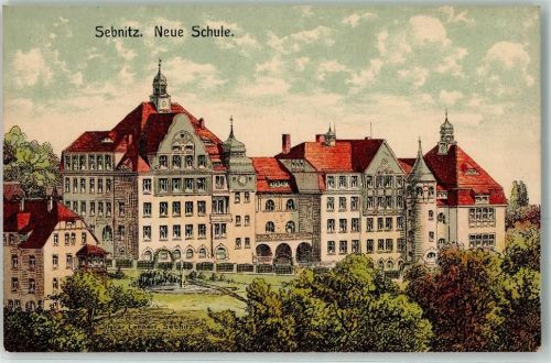 Sebnitz neue Schule sign. Oskar Lehnert