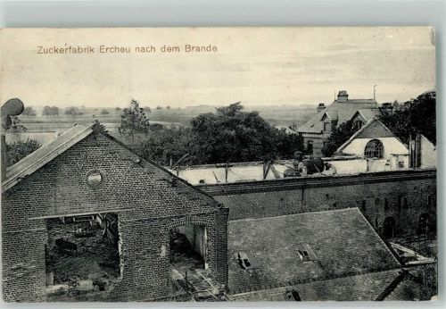 Ercheu 1915 Zucker- Fabrik Feldpost WK I 17.Res.-Div.