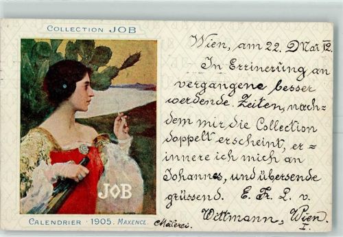 Calendrier 1905 sign. Maxence Zigaretten Jugendstil AK