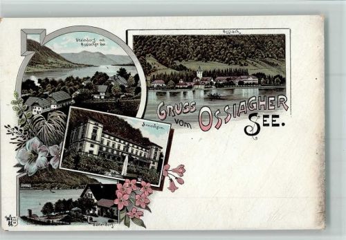 Ossiach Gruss aus - Ossiagher See, Steindorf, Ossiach, Satterndorf AK