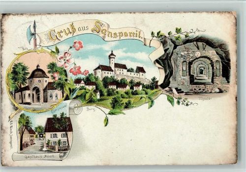 96197 W8601 Sanspareil - Gruss aus - Gasthaus Münch, Theater, Schloss