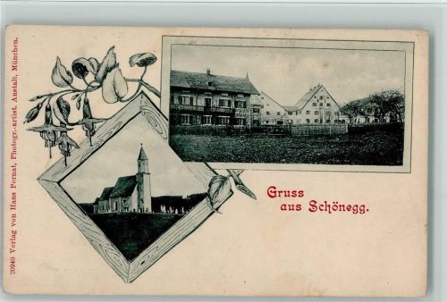 W8157 Schönegg Nr. 20940 Kirche, Teilansicht AK Pernat 1900