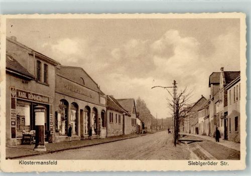 Klostermansfeld Siebigeröder Straße Geschäft Karl Römmermann Litfaßsäule
