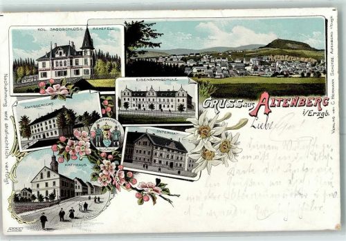 Altenberg Kgl. Jagdschloss Rehefeld Amtsgericht Rathaus Eisenbahnschule Internat
