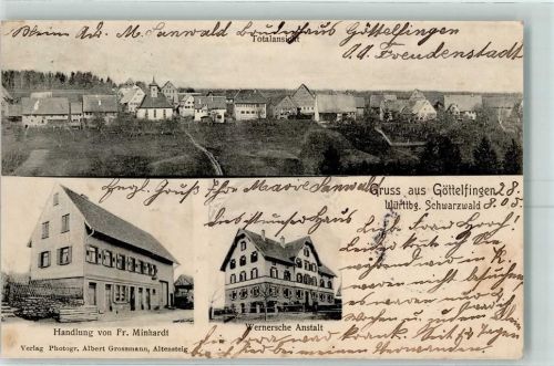 Göttelfingen 1905 Handlung von Fr. Minhardt Wernersche Anstalt