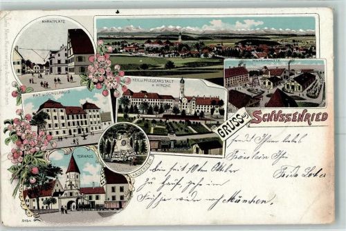 Bad Schussenried Marktplatz Rat- und Schulhaus Torhaus Kaiserstein Heil- und Pflegeanstalt Wilhelmshütte