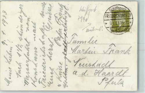 Schiffspost Friedrichshafen auf dem Bodensee 9.1.33