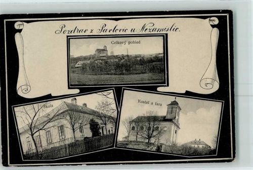 Velké Pavlovice Nezamislic Skola Kostel a fara Celkovy pohled