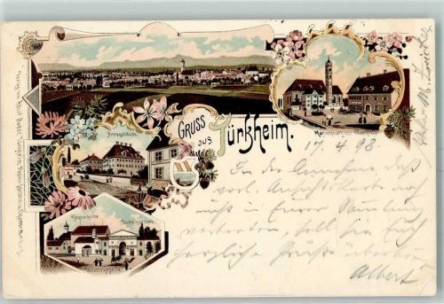 Türkheim 1898 Marienplatz Pfarrkirche Amtsgebäude Klosterkirche Ludwigs-Tor