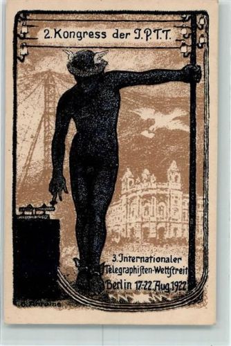 Berlin Mitte 3. Int. Telegraphisten Wettstreit 1922 sign Antoine AK