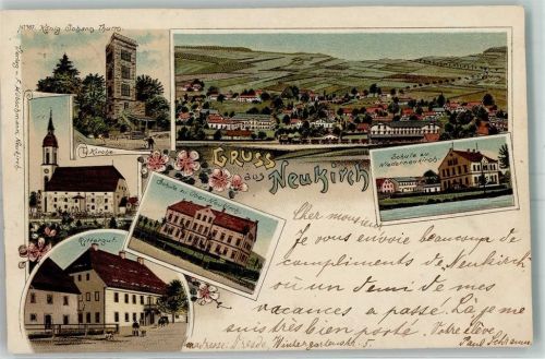 Neukirch 1898 König Johann Turm Schule Kirche Rittergut Oberneukirch Niederneukirch