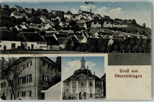 89081 W7900 Oberelchingen 1915 Gebrauchsspuren Forsthaus Tor