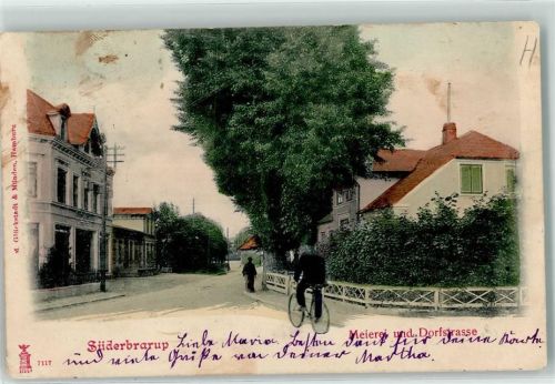Süderbrarup 1903 Meierei und Dorfstraße Fahrrad
