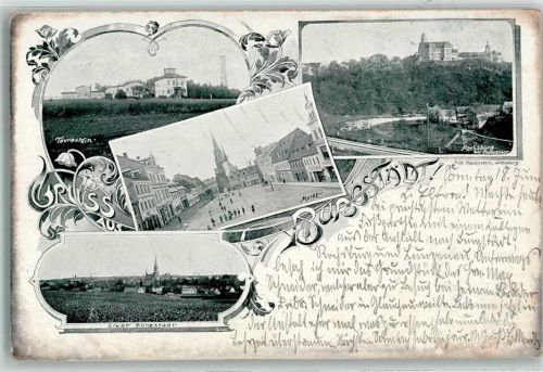 Burgstädt 1899 Taurastein Rechsburg Markt